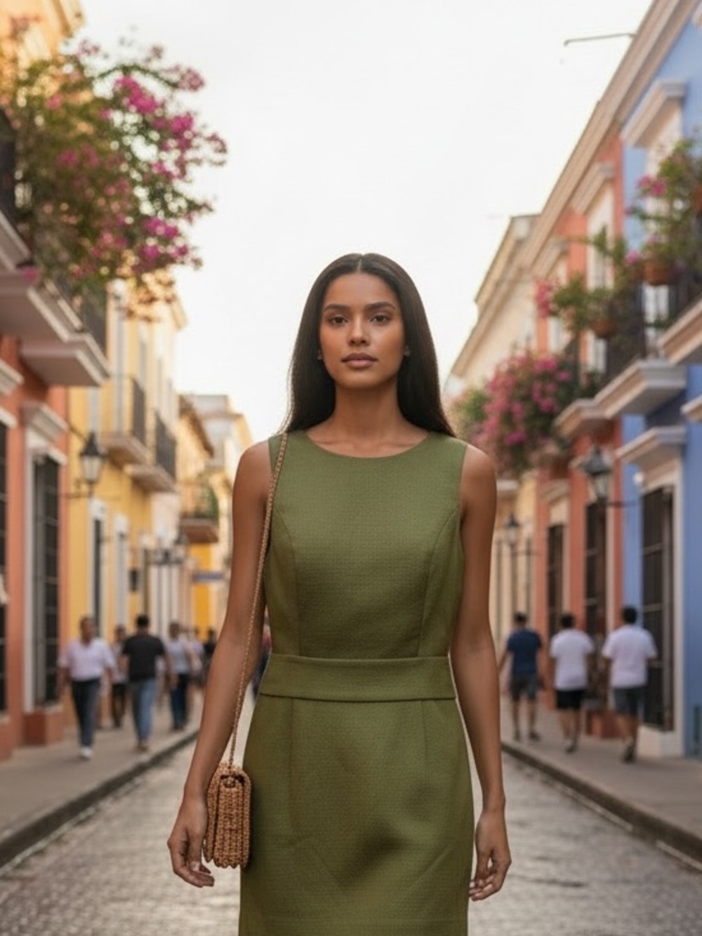 Ben Sherman Olive Green A-Line Dress l